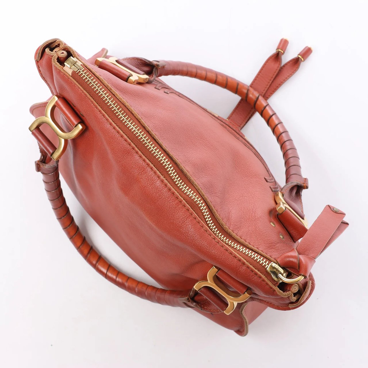 Chloé Chloe Marcie Medium Leather Shoulder Bag in Brown Bruin