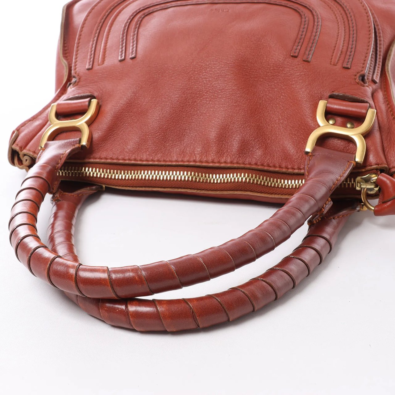 Chloé Chloe Marcie Medium Leather Shoulder Bag in Brown Bruin