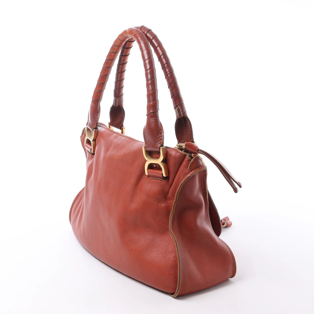 Chloé Chloe Marcie Medium Leather Shoulder Bag in Brown Bruin