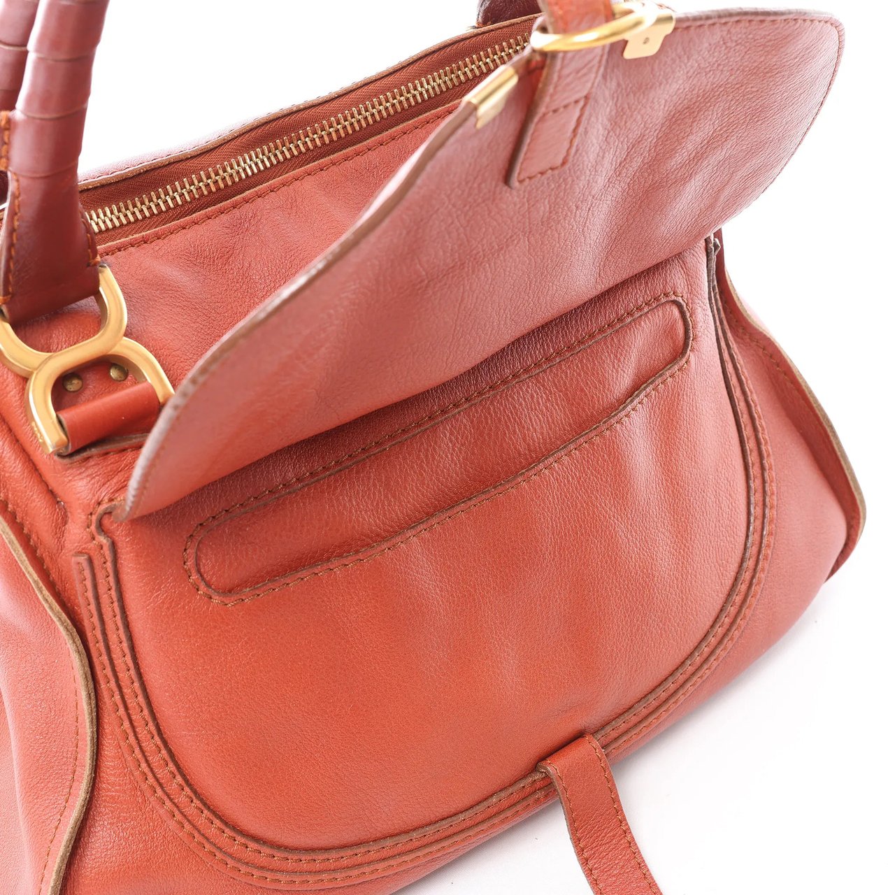 Chloé Chloe Marcie Medium Leather Shoulder Bag in Brown Bruin