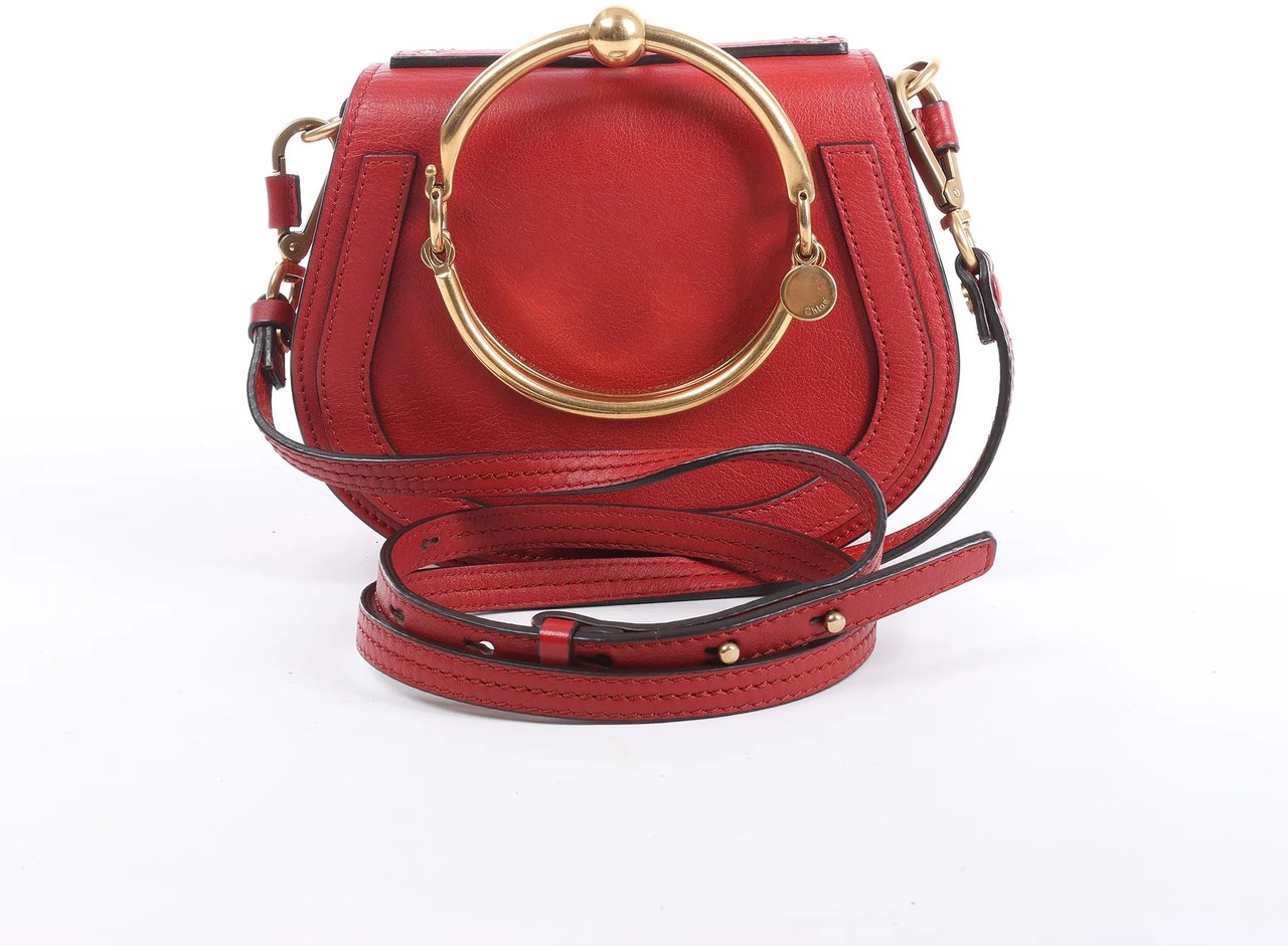 Chloé CHLOE Nile Leather Small 2Way Shoulder Bag in Red Divers