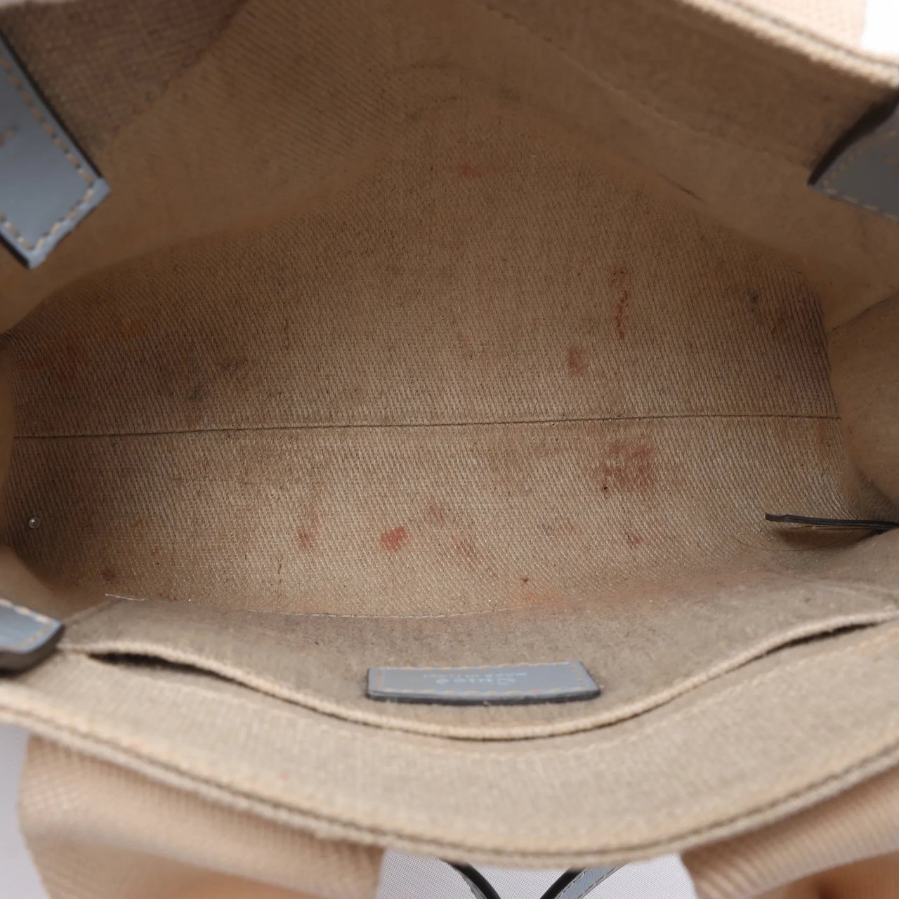Chloé Woody Small Canvas & Leather 2Way Handbag in Beige x Blue Beige