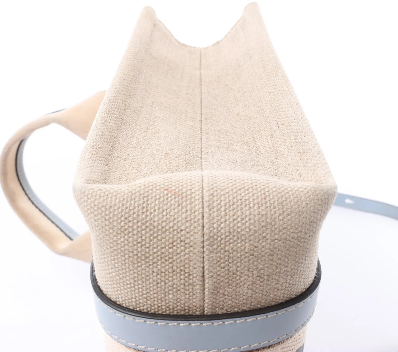 Chloé Woody Small Canvas & Leather 2Way Handbag in Beige x Blue Beige