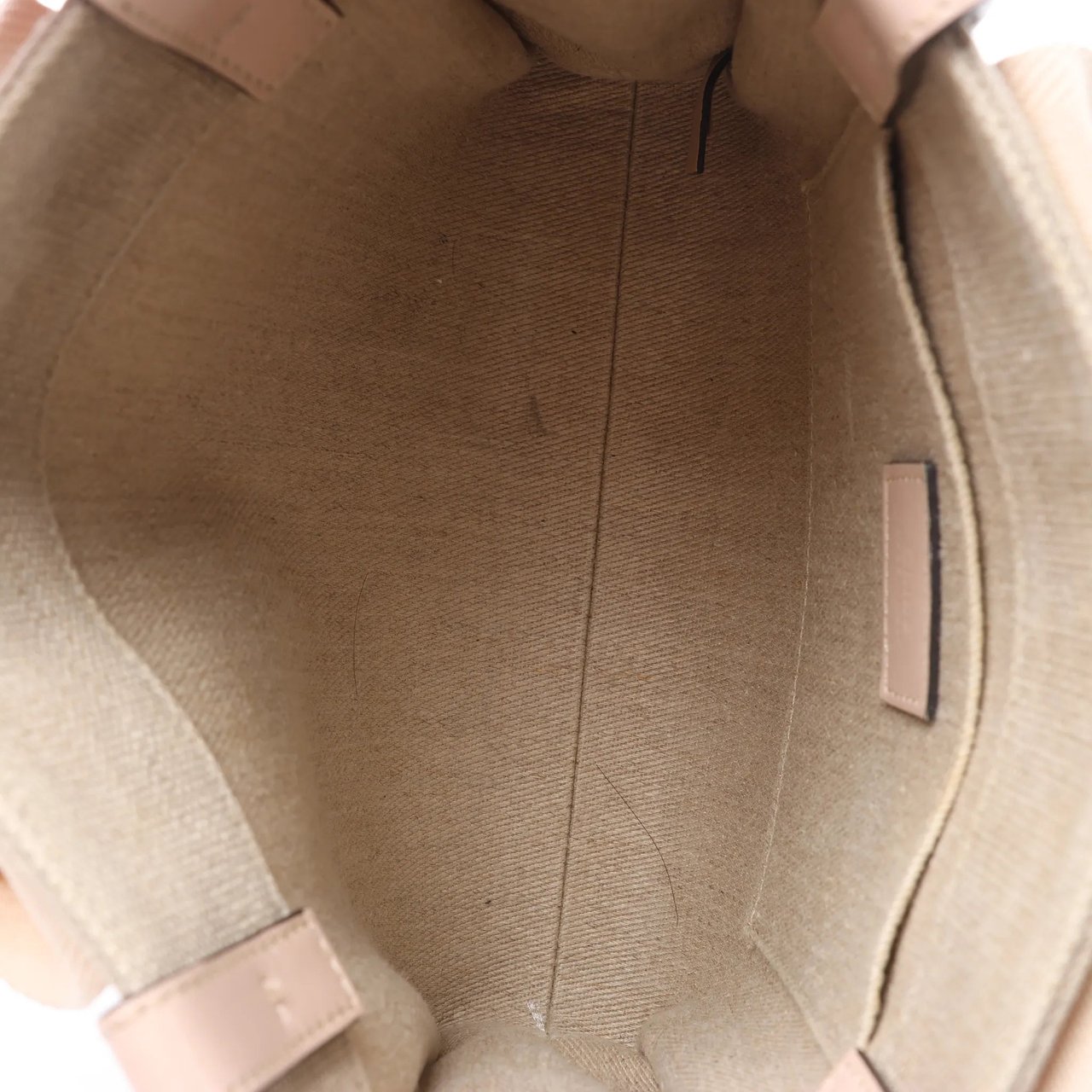 Chloé Woody Small Canvas & Leather 2Way Handbag in Beige x Pink Beige