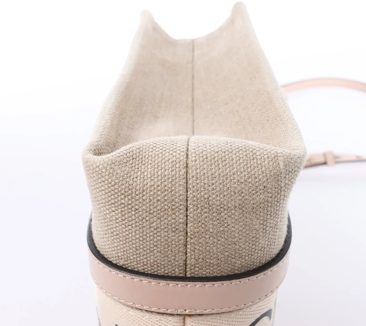 Chloé Woody Small Canvas & Leather 2Way Handbag in Beige x Pink Beige