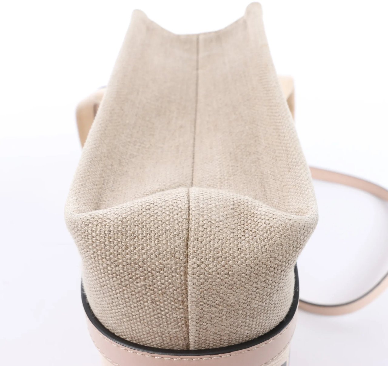 Chloé Woody Small Canvas & Leather 2Way Handbag in Beige x Pink Beige