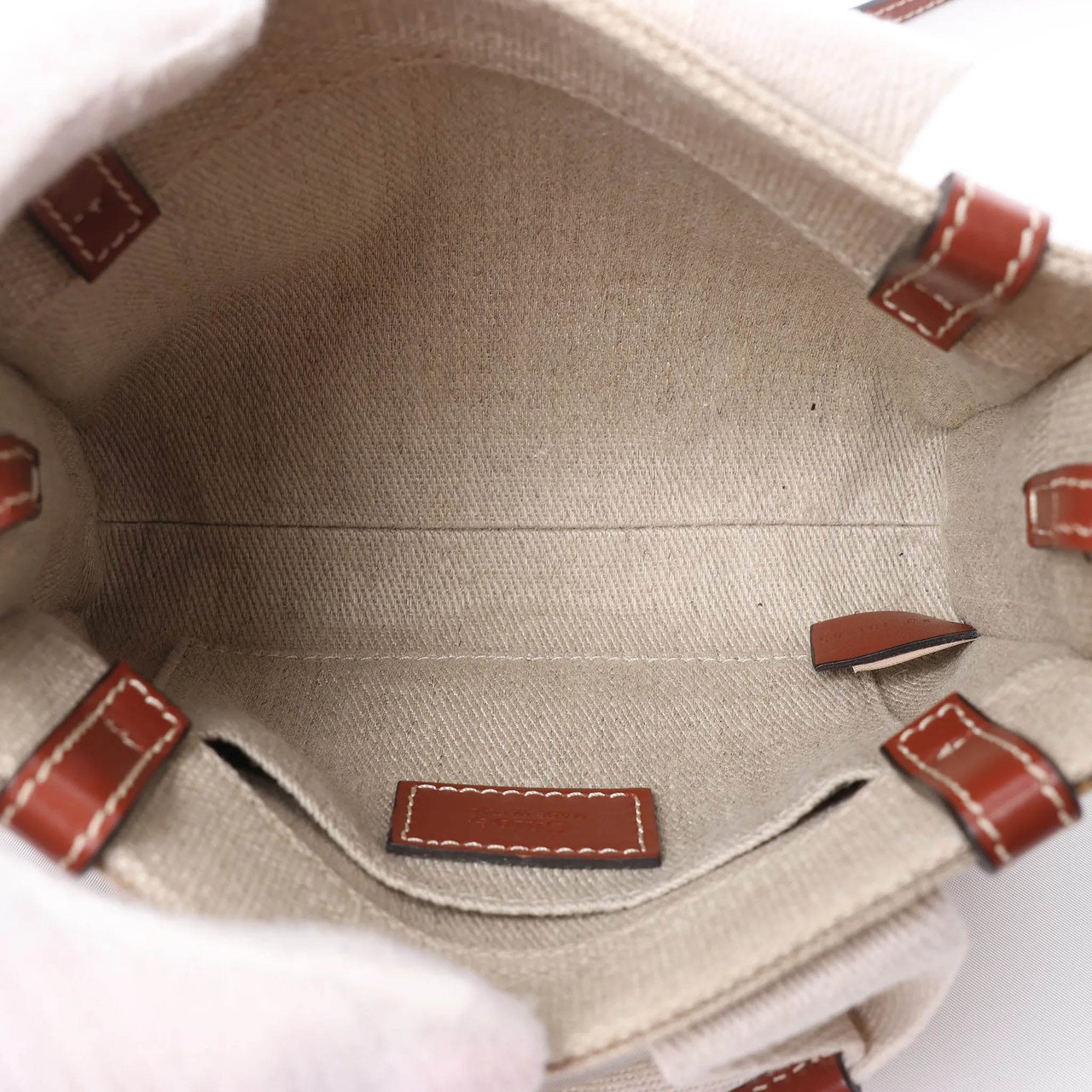 Chloé Woody Mini Canvas & Leather 2Way Handbag in Beige x Brown Divers
