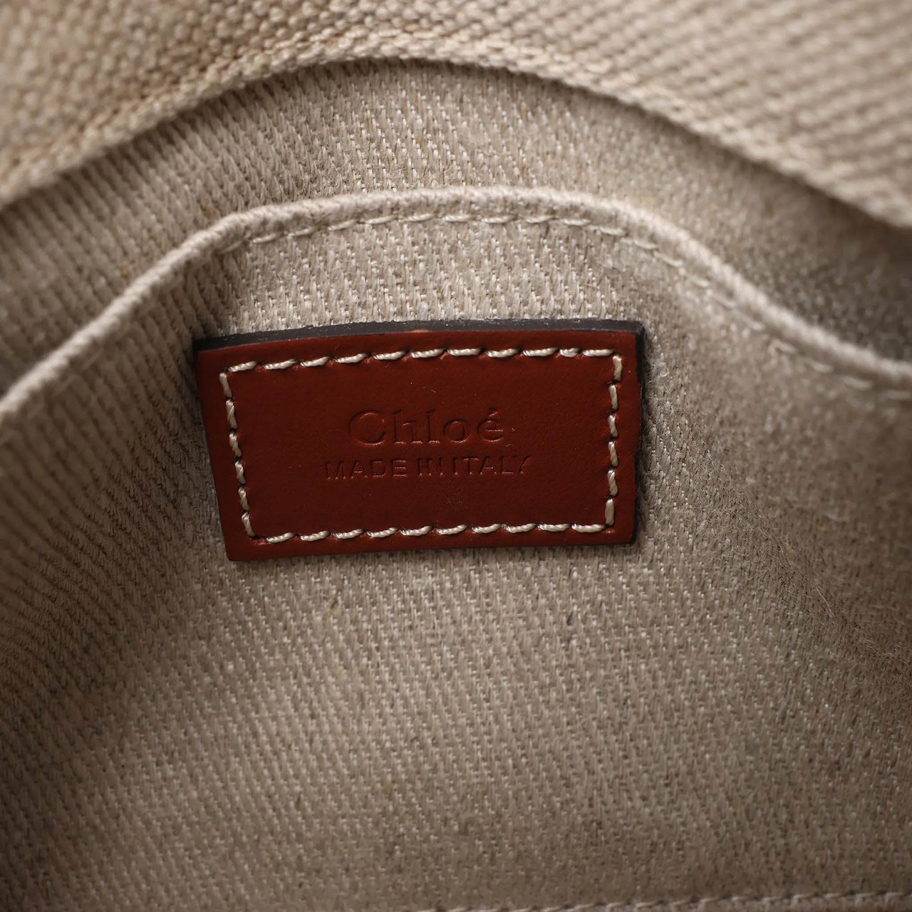Chloé Woody Mini Canvas & Leather 2Way Handbag in Beige x Brown Divers