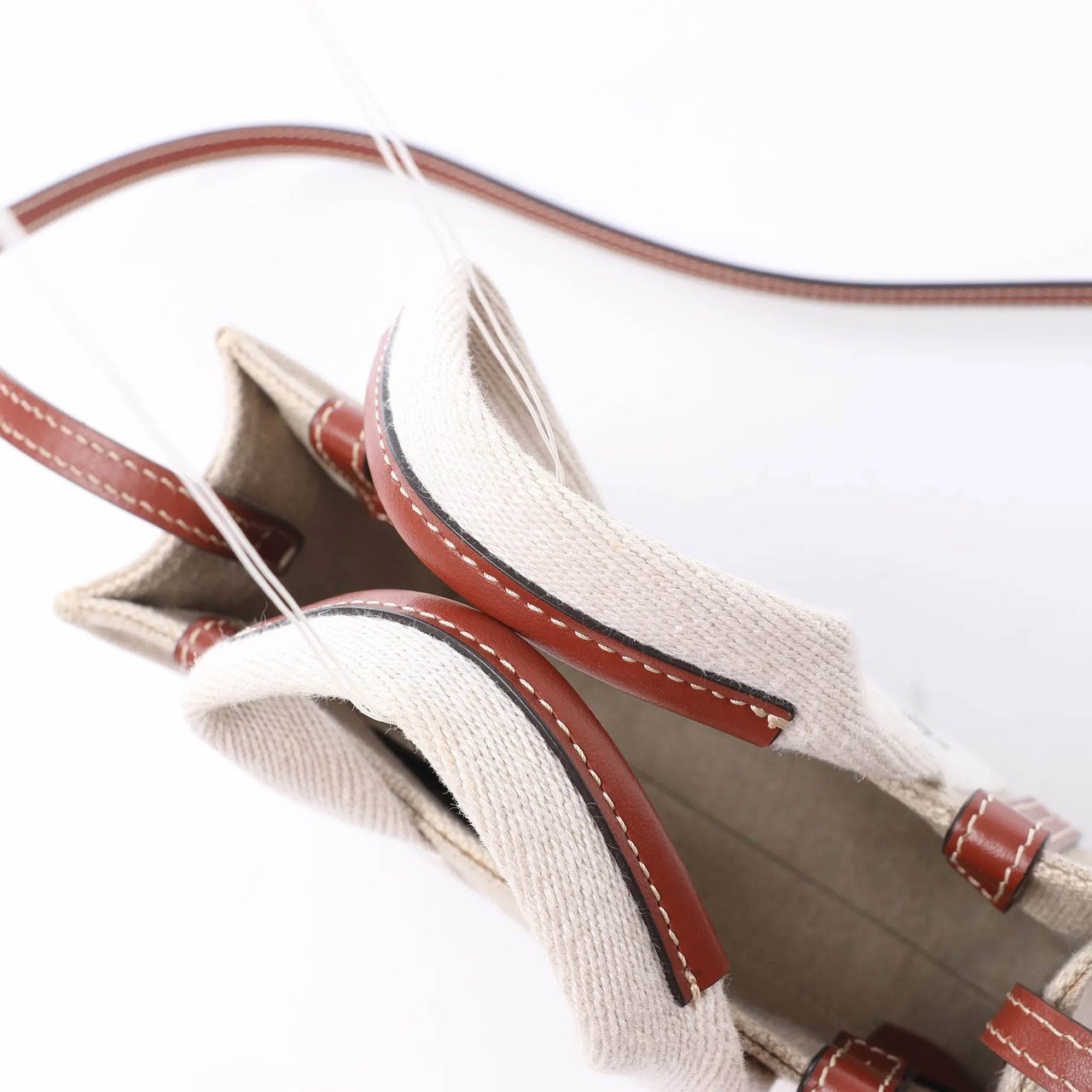 Chloé Woody Mini Canvas & Leather 2Way Handbag in Beige x Brown Divers