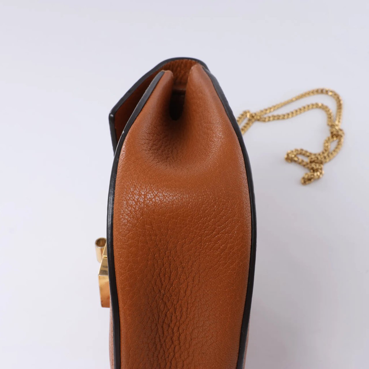 Chloé Chloe Drew Leather Chain Crossbody Bag in Brown Bruin