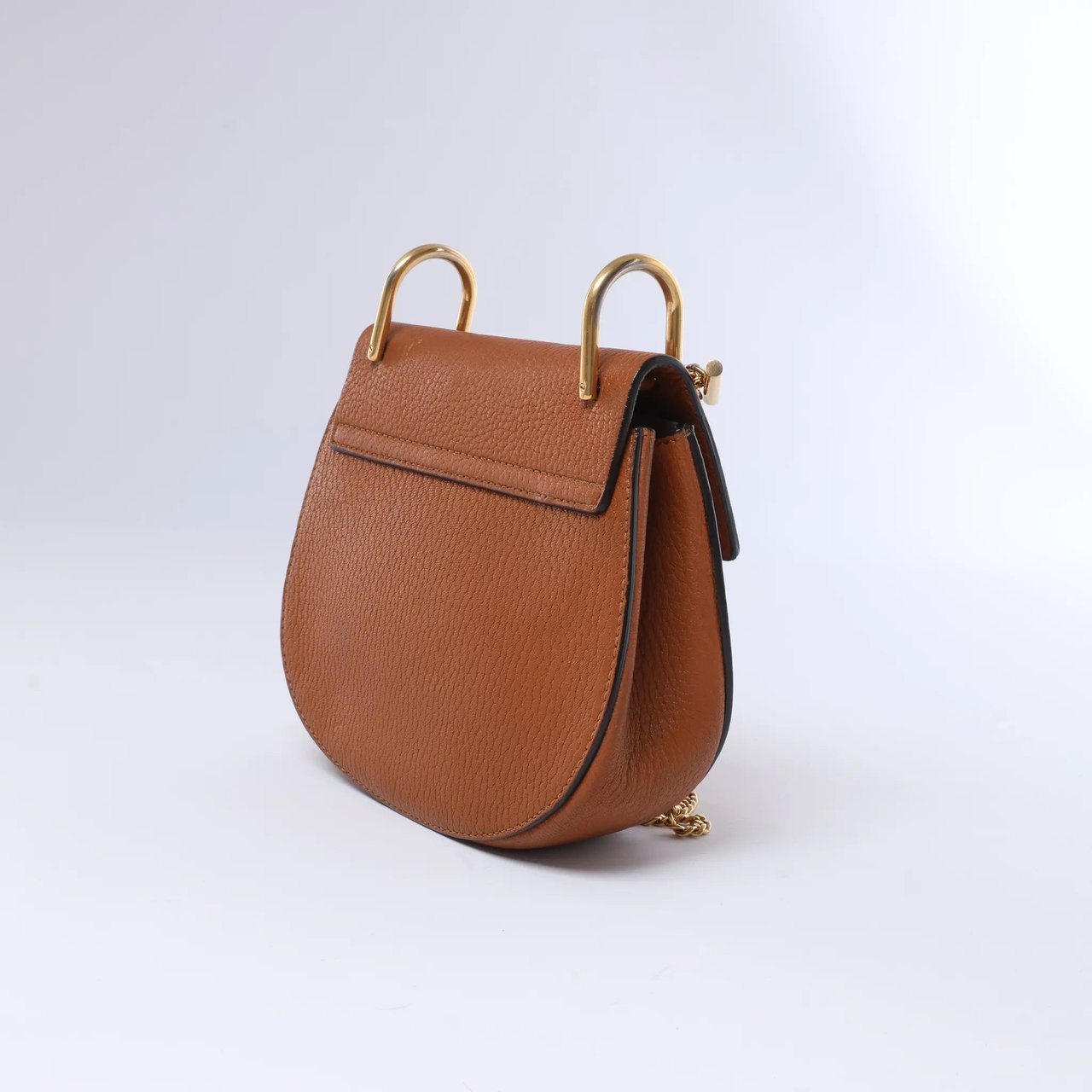 Chloé Chloe Drew Leather Chain Crossbody Bag in Brown Bruin
