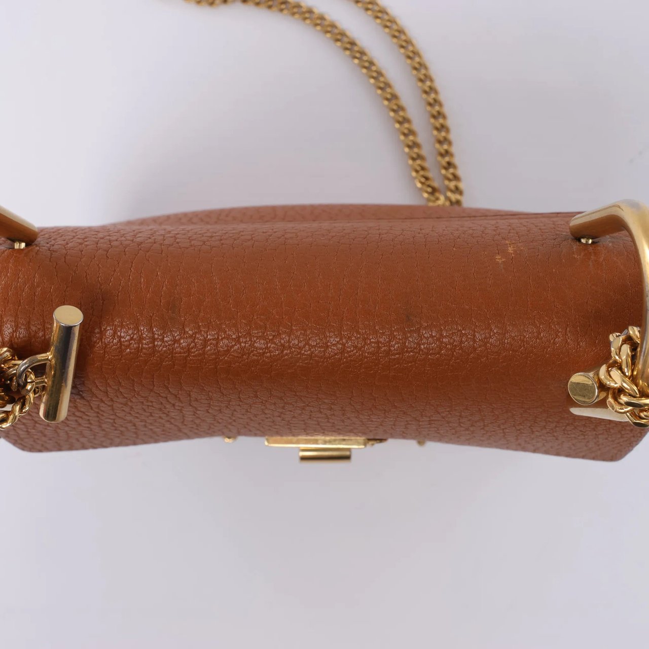 Chloé Chloe Drew Leather Chain Crossbody Bag in Brown Bruin