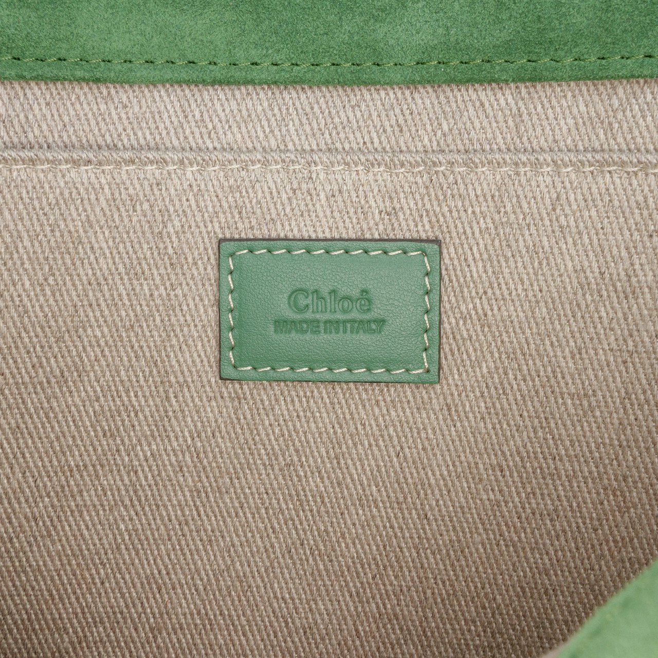 Chloé Medium Suede Woody Tote Groen