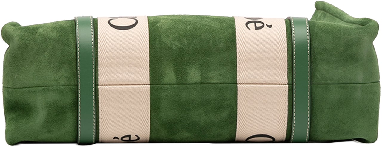 Chloé Medium Suede Woody Tote Groen