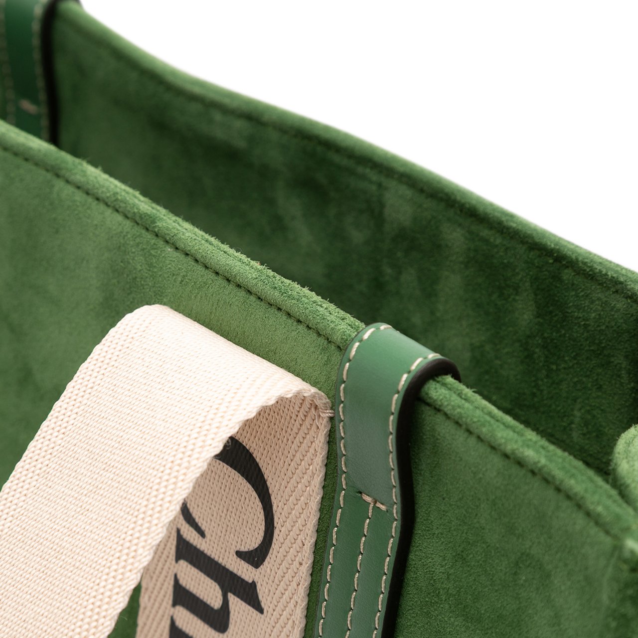 Chloé Medium Suede Woody Tote Groen