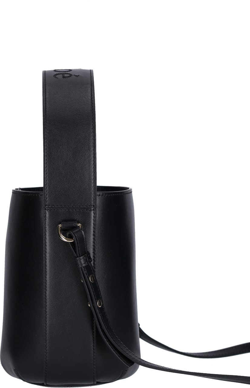 Chloé Black Sense Mini Leather Bucket Bag Zwart