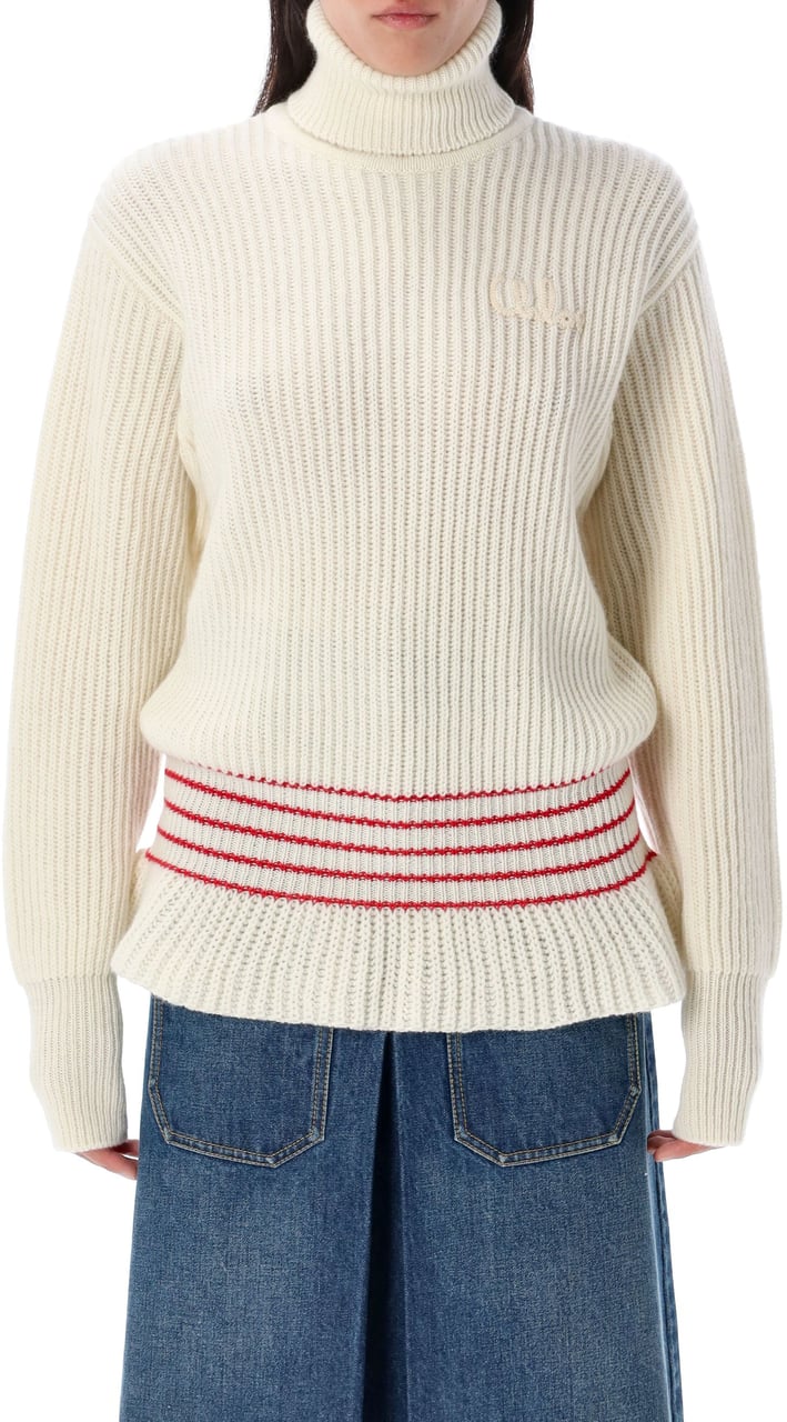 Chloé High Neck Knit Iconic Milk Wit