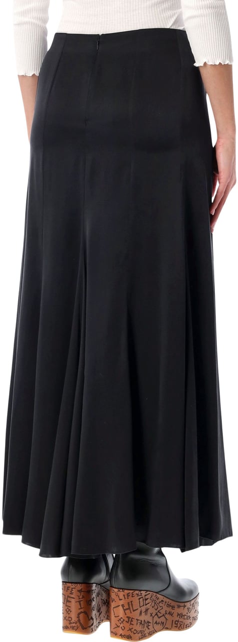 Chloé Long Skirt Silk Nero Zwart