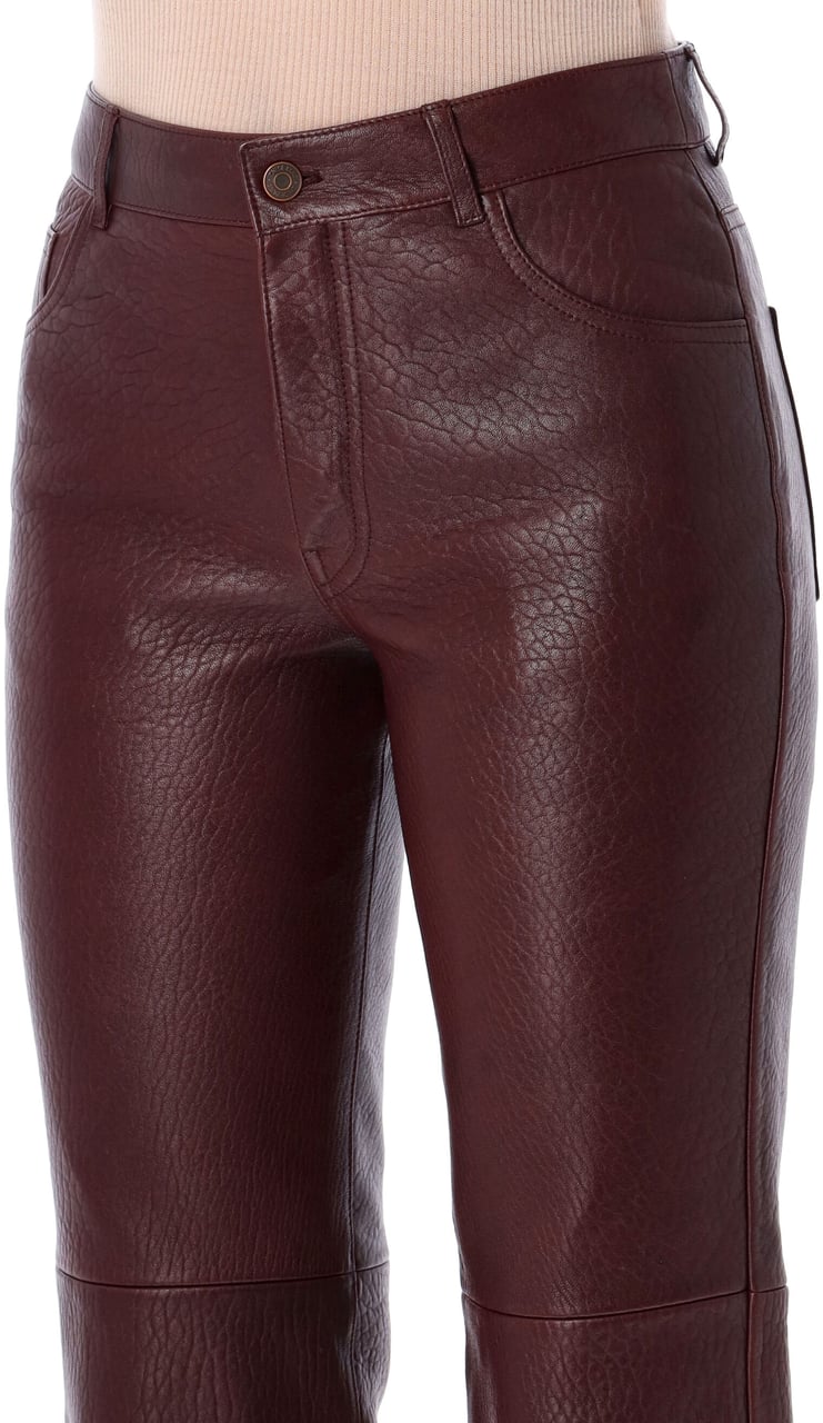 Chloé Leather Pant Violine Bordeayx Maroon