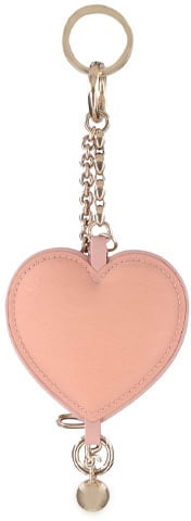 Chloé Pink Symbols Heart Leather Keyring Roze