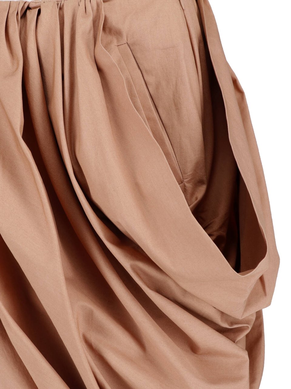 Chloé Pink Draped Midi Popeline Skirt Neutraal