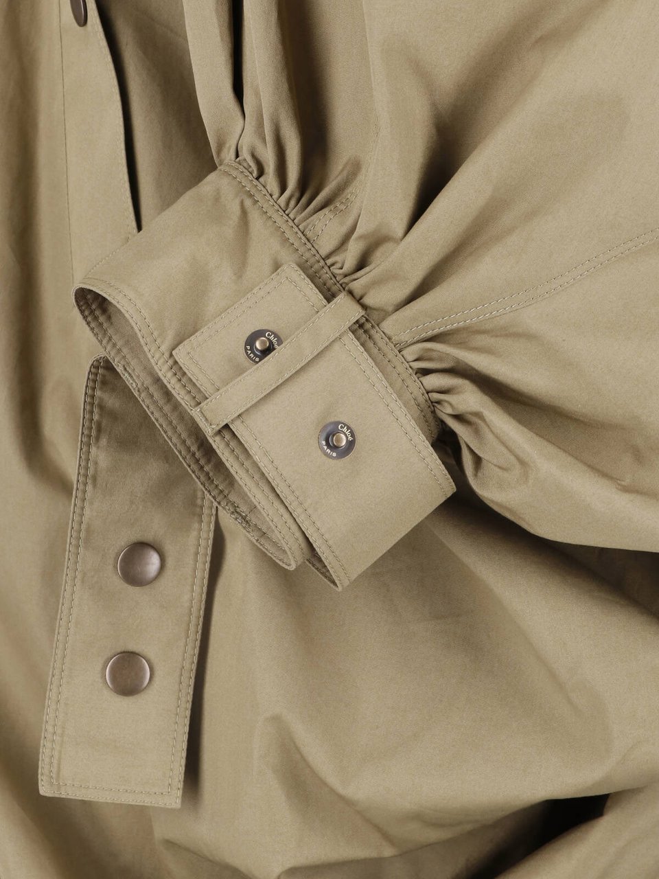 Chloé Neutral High-Collar Casual Fabric Jacket Neutraal