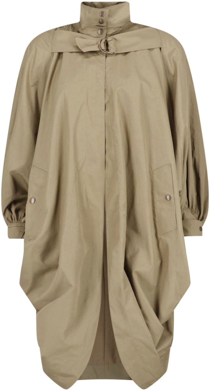 Chloé Neutral High-Collar Casual Fabric Jacket Neutraal