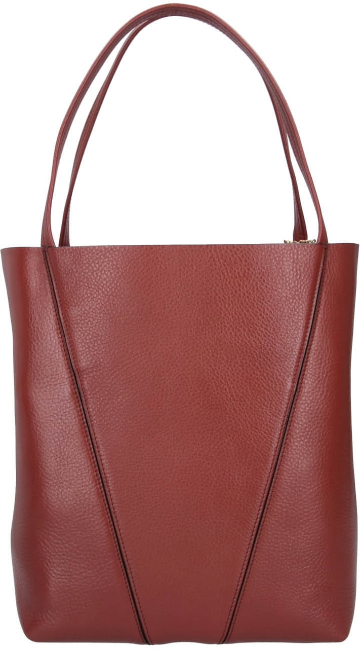 Chloé Structured Pebbled Leather Tote Bag Bruin
