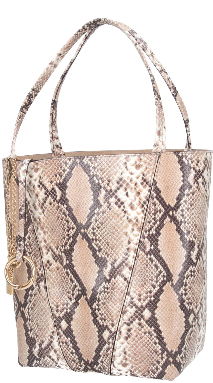 Chloé Structured Snakeskin Pattern Tote Bag Neutraal