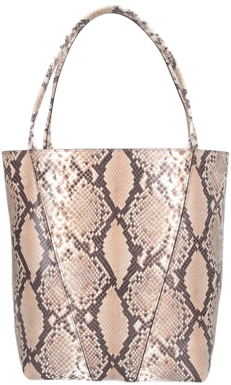Chloé Structured Snakeskin Pattern Tote Bag Neutraal