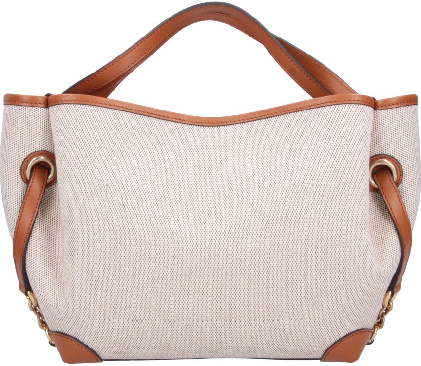 Chloé Medium Tote Bag with Textured Fabric Neutraal