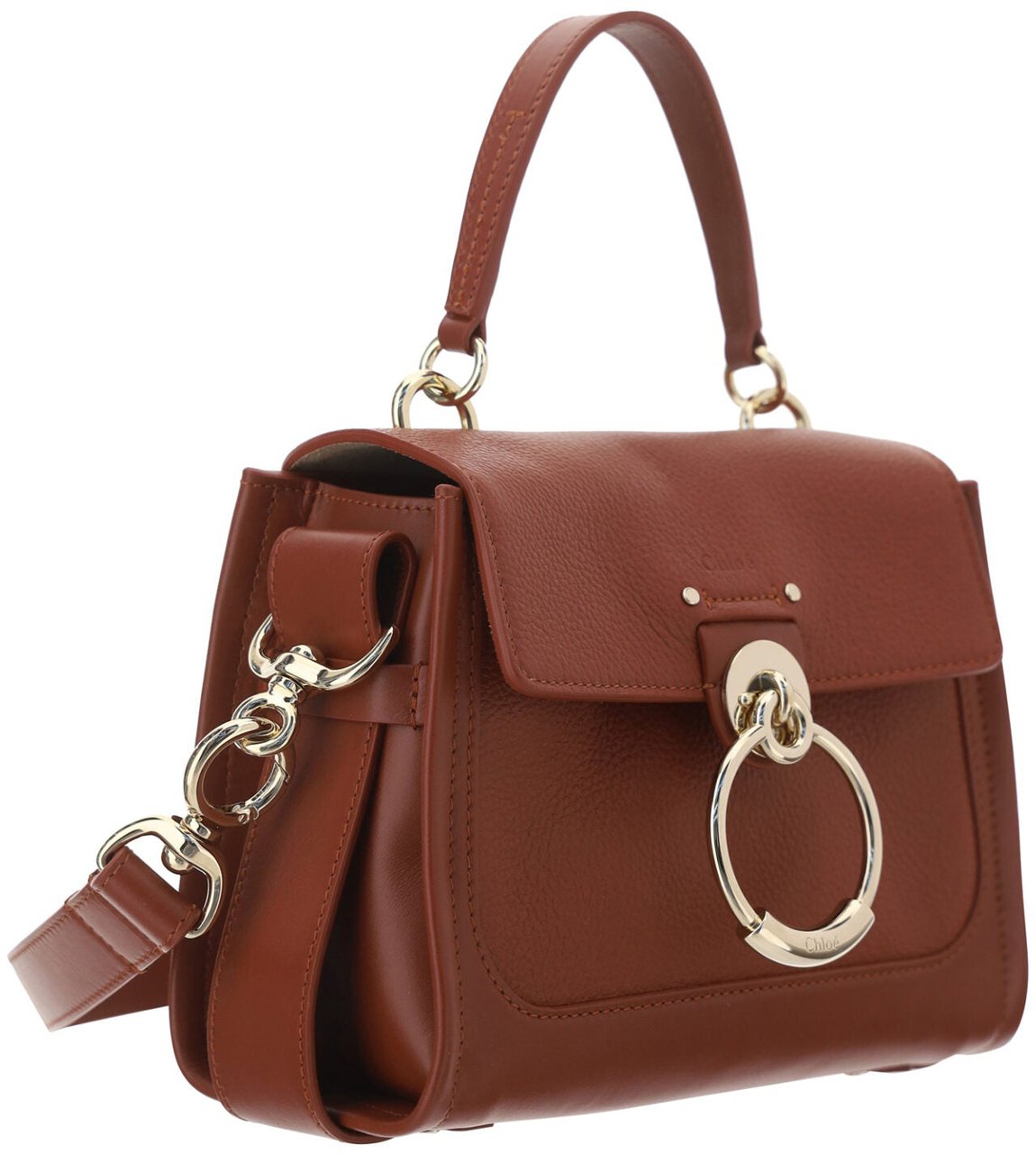 Chloé Chloé Brown Calf Leather Tess Handbag Bruin