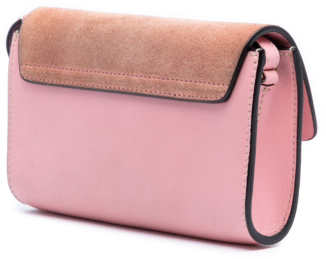Chloé Mini Calfskin and Suede Faye Chain Crossbody Roze