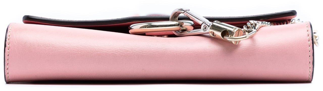Chloé Mini Calfskin and Suede Faye Chain Crossbody Roze
