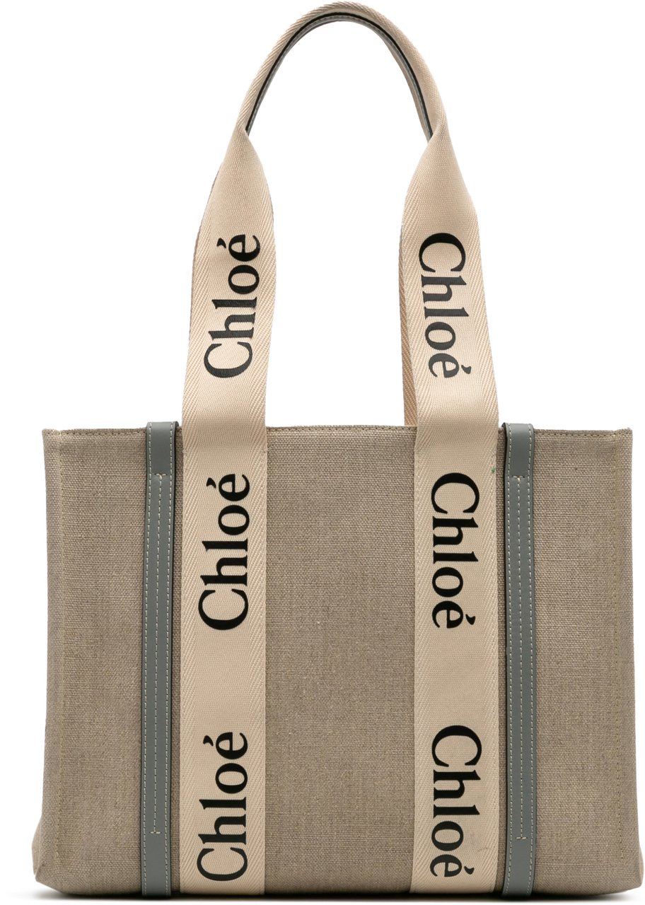 Chloé Medium Canvas Woody Tote Bruin