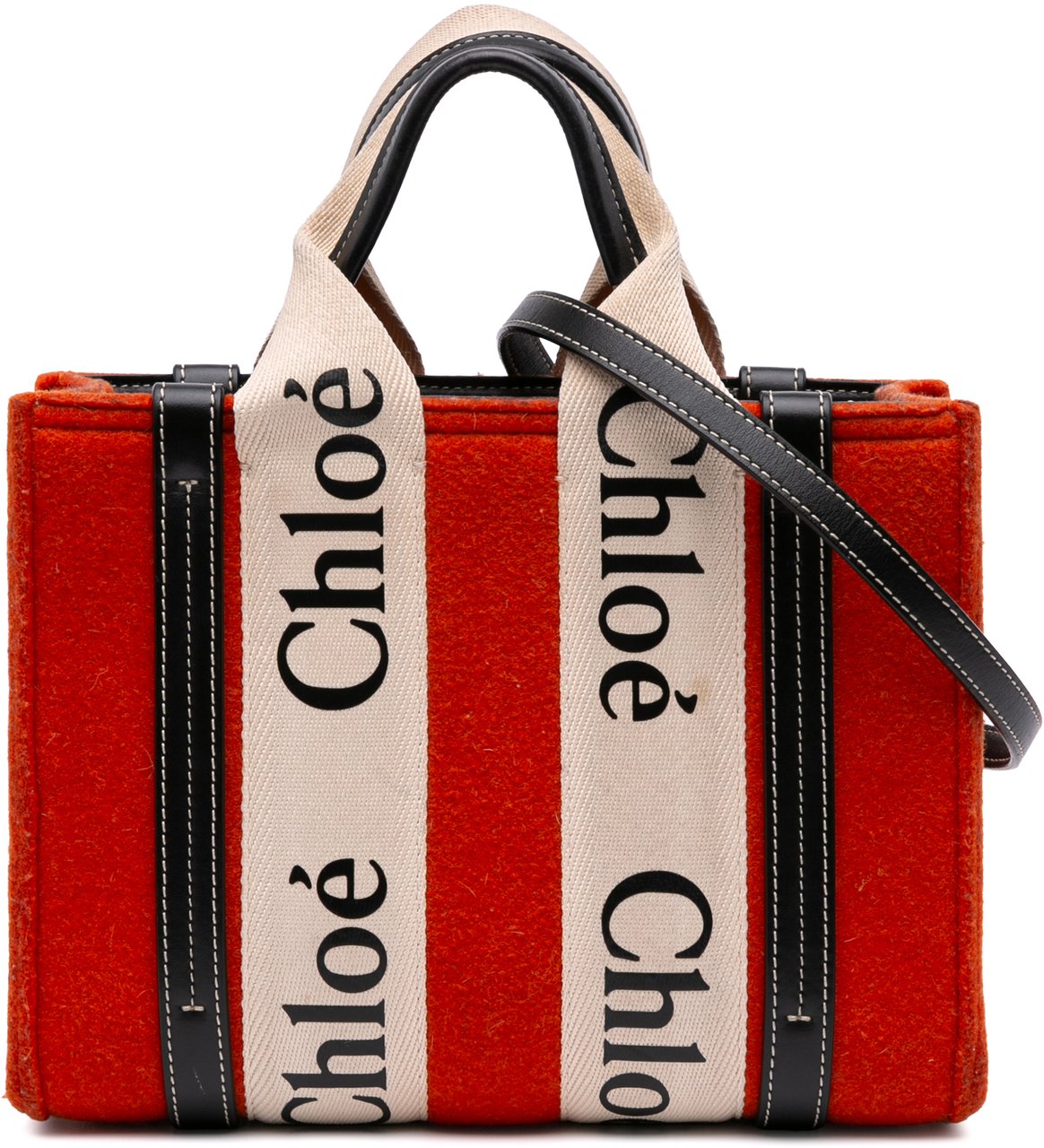 Chloé Small Wool Woody Satchel Rood