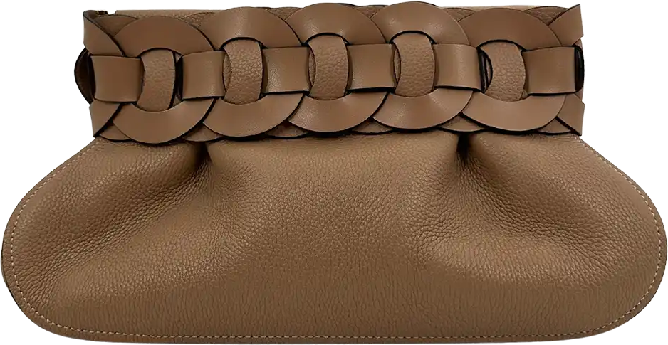 Chloé Chloé Darryl Clutch Pouch Cement Brown Leather / As New Divers