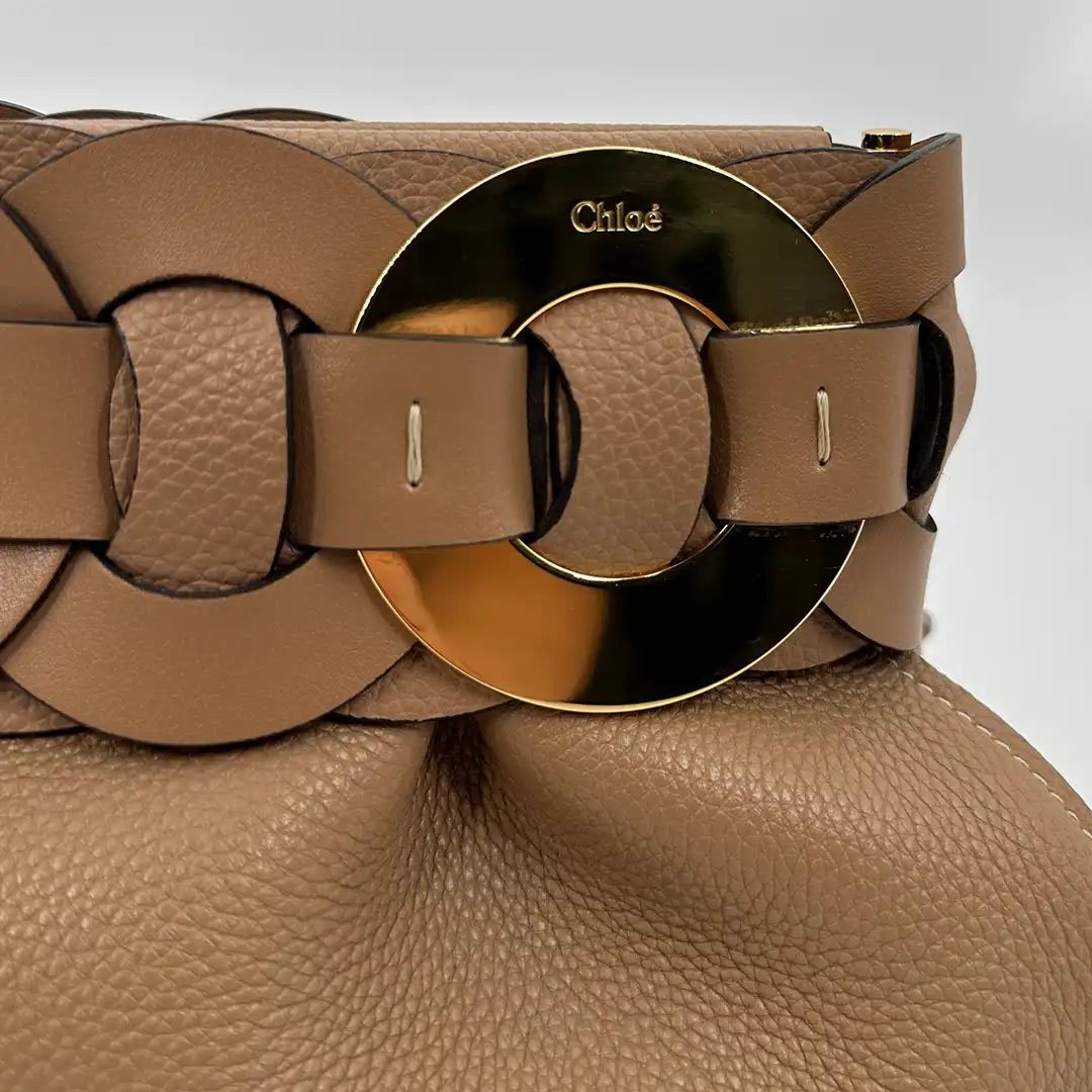 Chloé Chloé Darryl Clutch Pouch Cement Brown Leather / As New Divers
