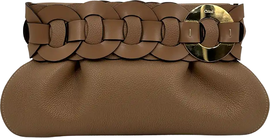 Chloé Chloé Darryl Clutch Pouch Cement Brown Leather / As New Divers