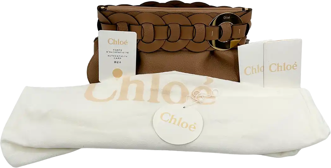 Chloé Chloé Darryl Clutch Pouch Cement Brown Leather / As New Divers