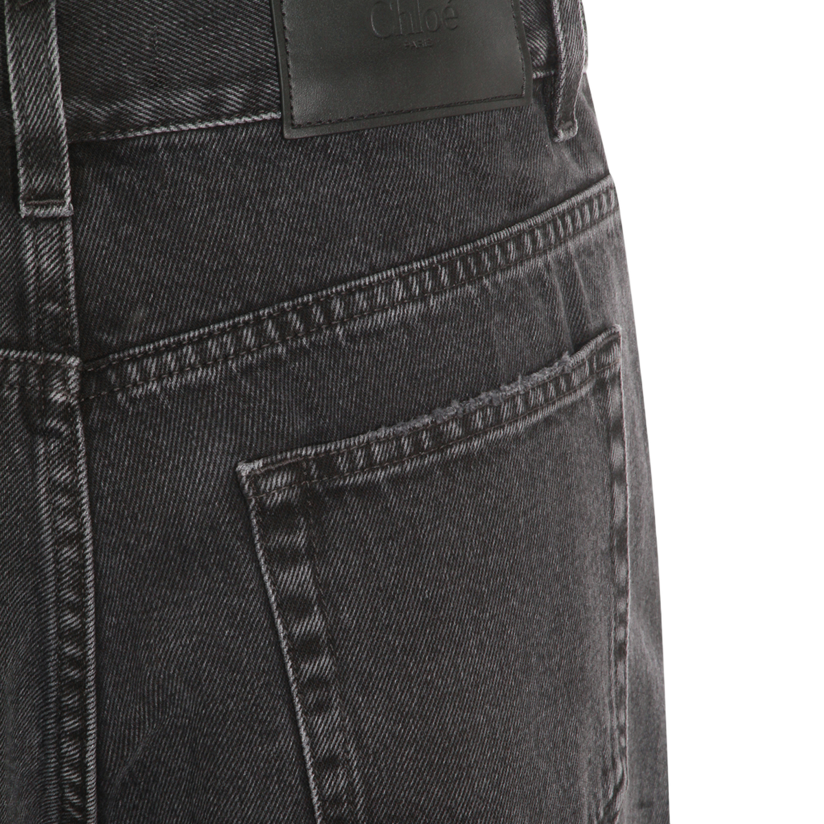 Chloé High-Waisted Straight-Leg Jeans with Five-Pocket Styling Zwart