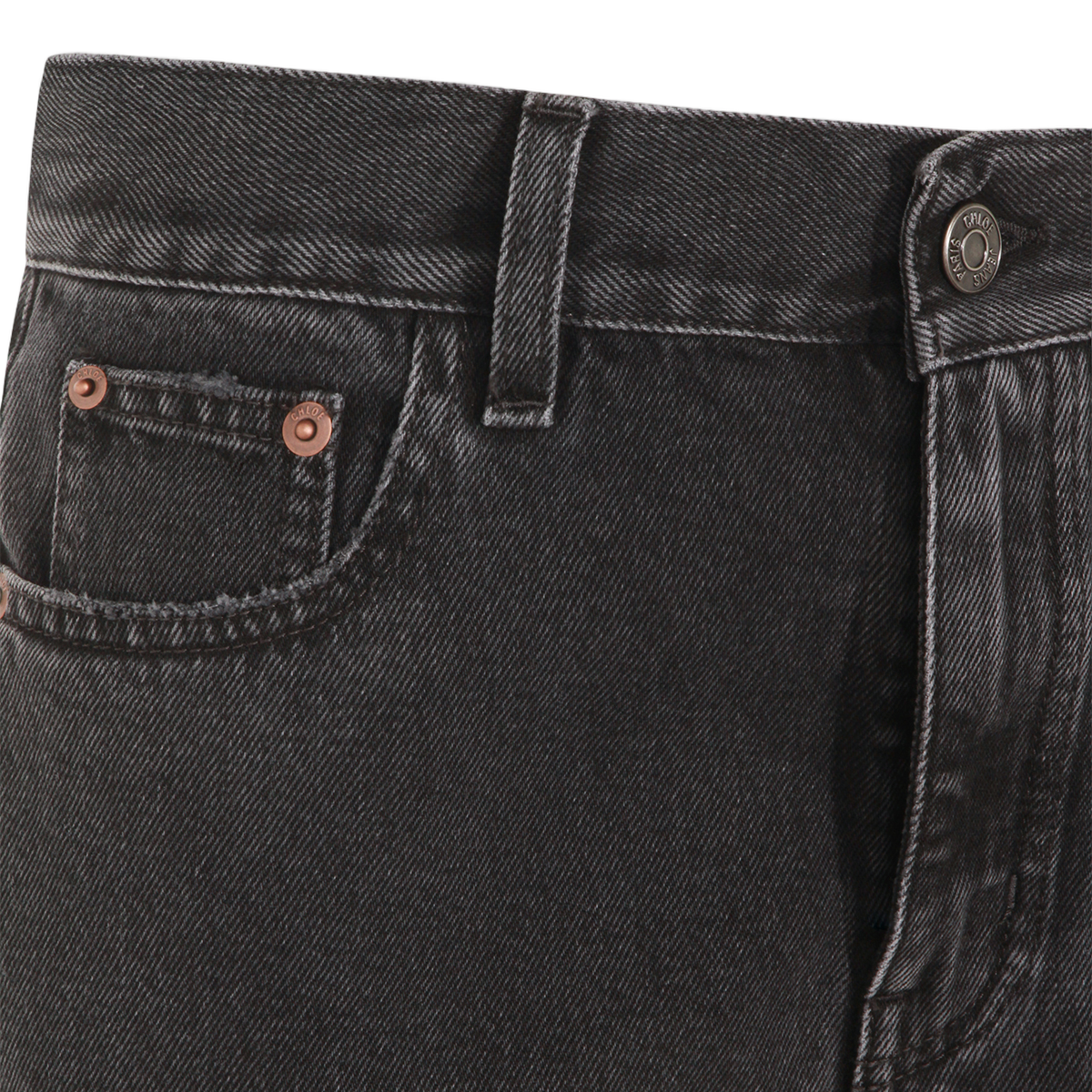 Chloé High-Waisted Straight-Leg Jeans with Five-Pocket Styling Zwart