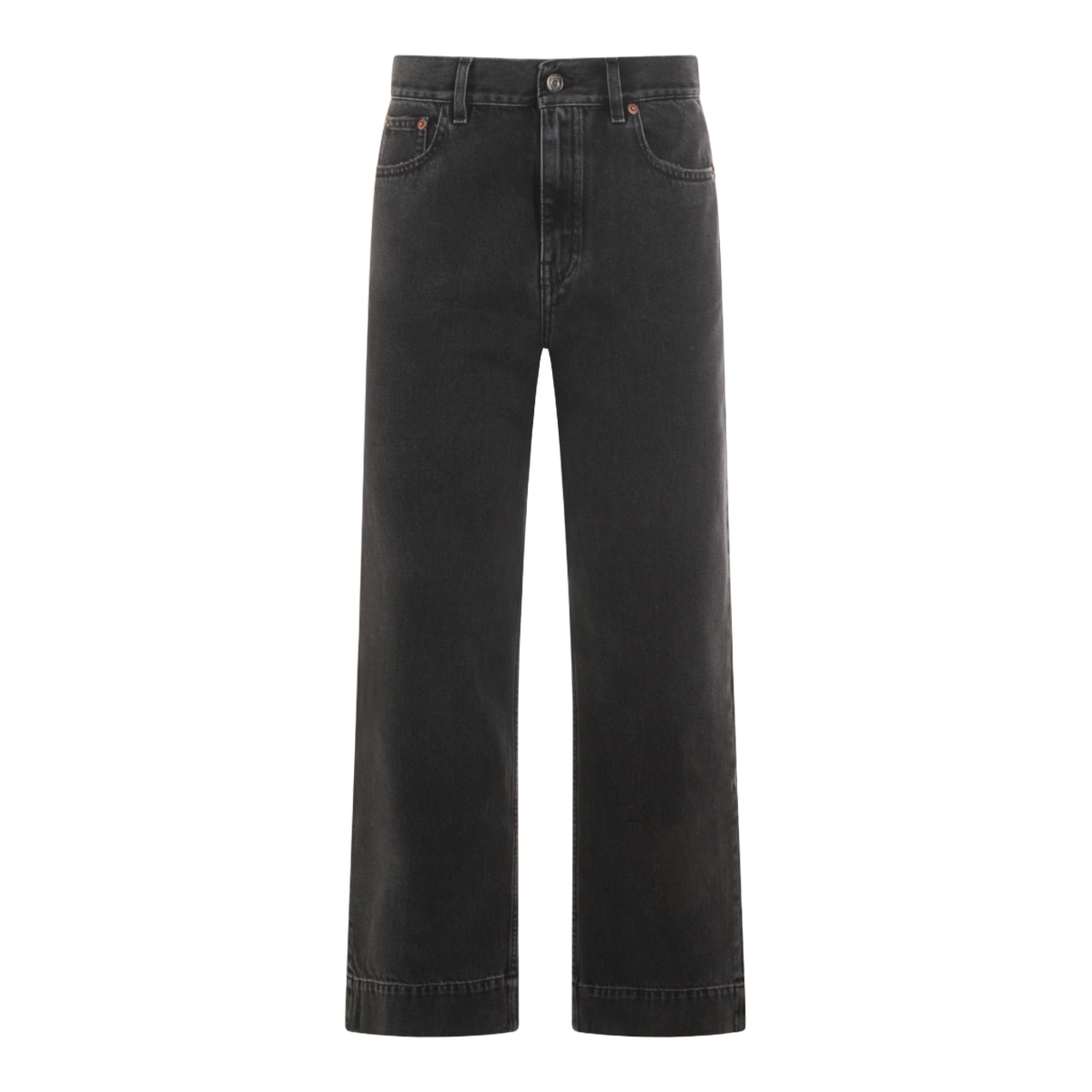 Chloé High-Waisted Straight-Leg Jeans with Five-Pocket Styling Zwart