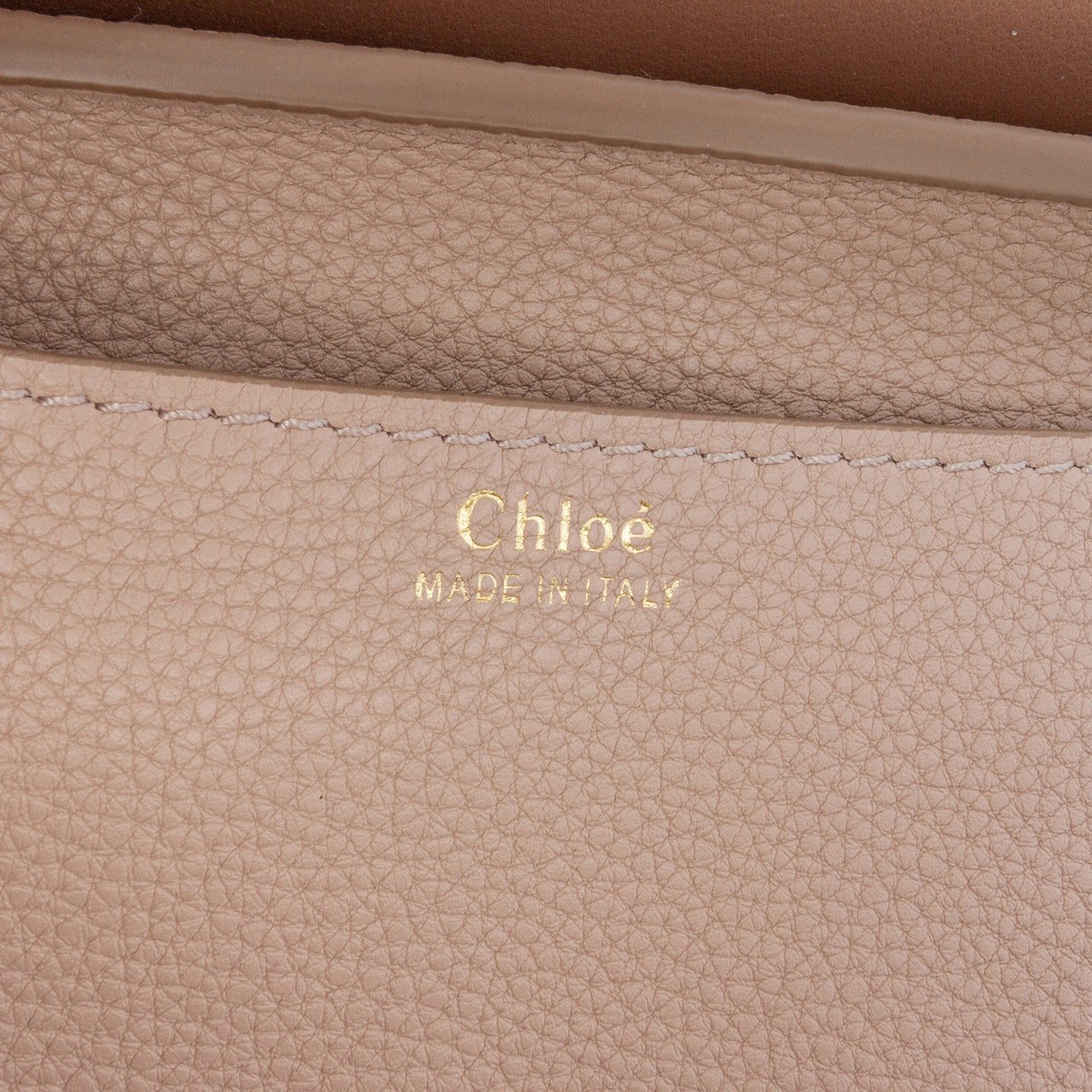 Chloé Grained Calfskin Marcie Chain Flap Bruin