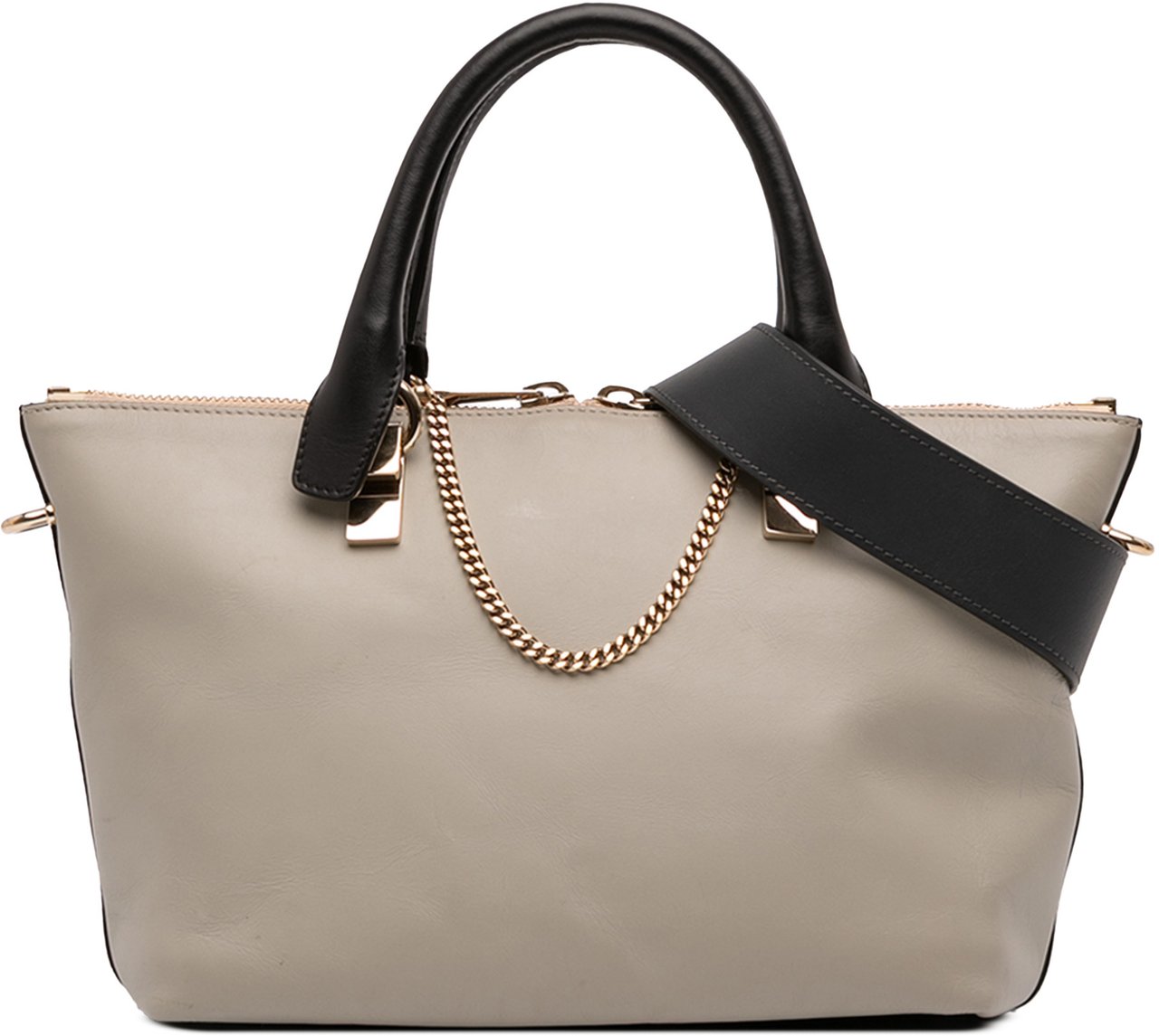 Chloé Small Bicolor Leather Baylee Satchel Bruin