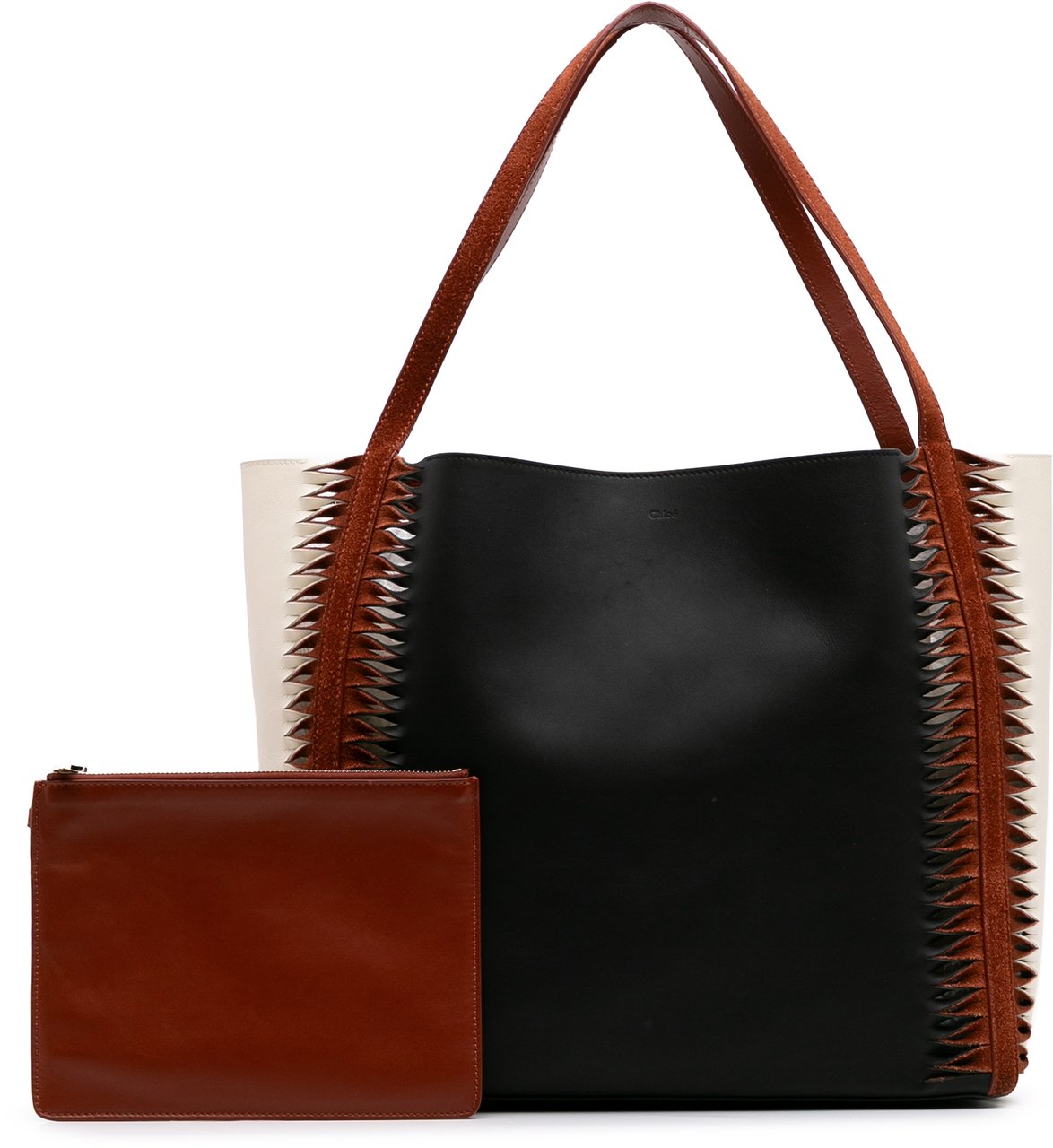 Chloé Tricolor Leather Louela Tote Zwart