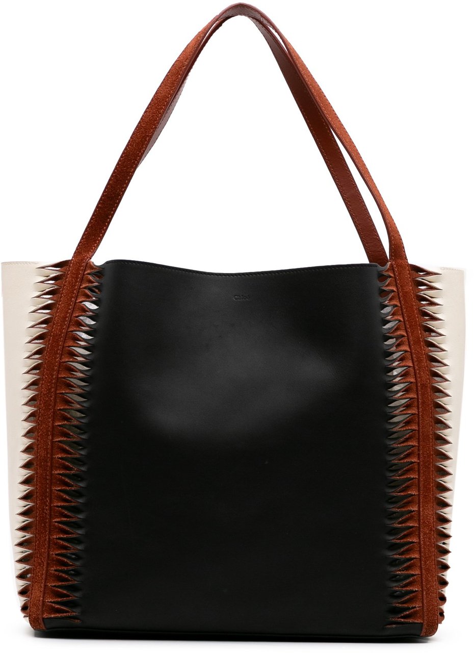 Chloé Tricolor Leather Louela Tote Zwart