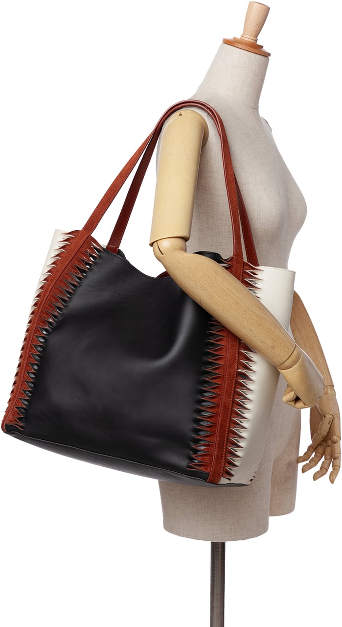 Chloé Tricolor Leather Louela Tote Zwart