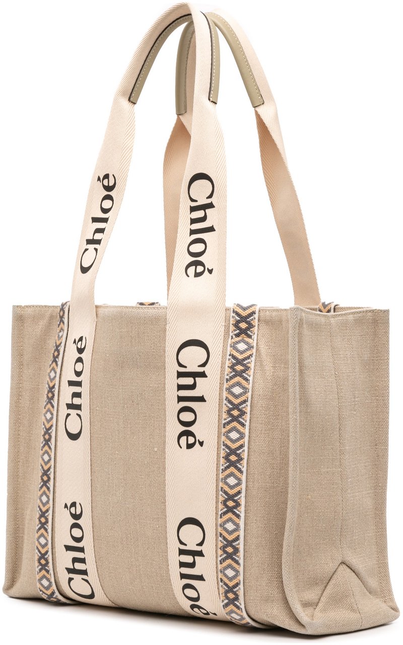 Chloé Medium Canvas Woody Tote Bruin