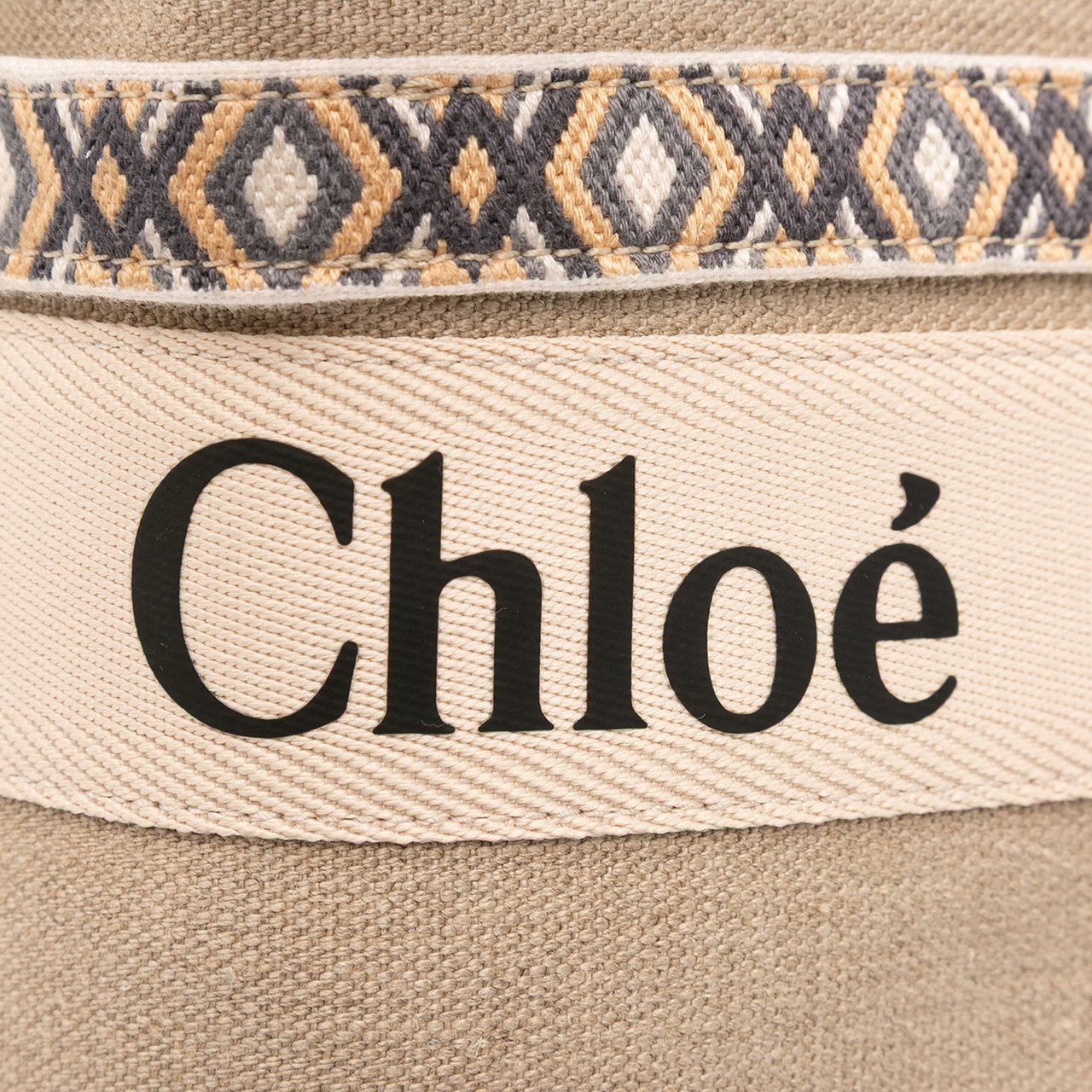 Chloé Medium Canvas Woody Tote Bruin